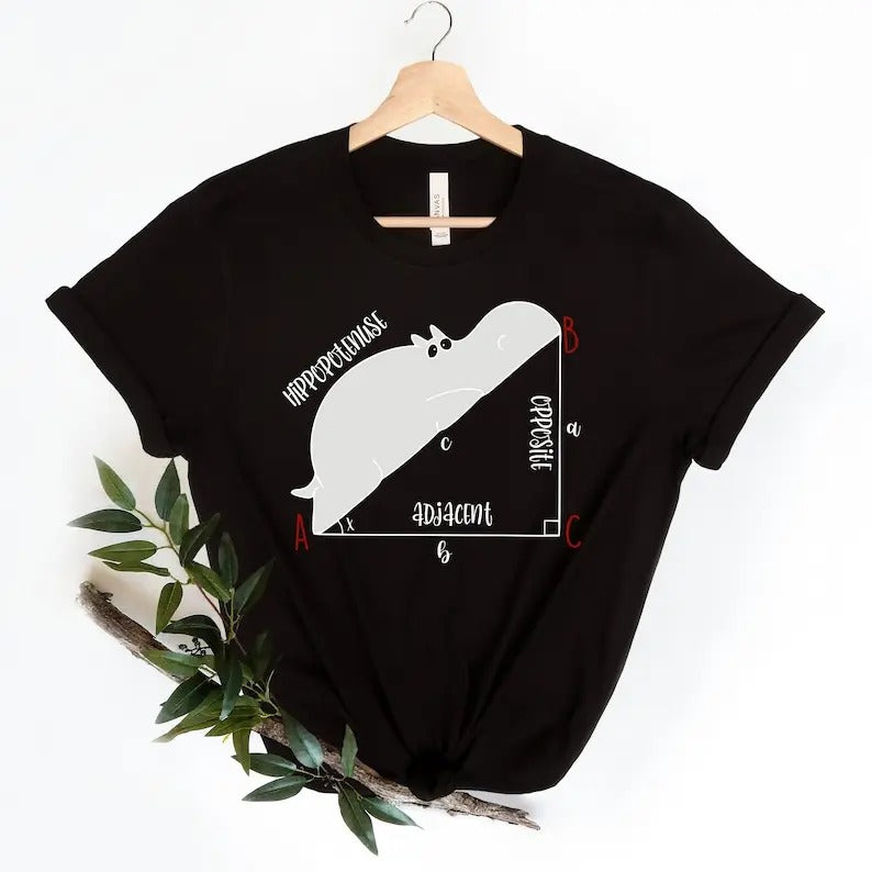 Funny Math T Shirt, Funny Hippopotenuse Shirt, Math Teachers Shirt, Teacher Shirt, Geometry Teacher Gift,Geometry Nerd...