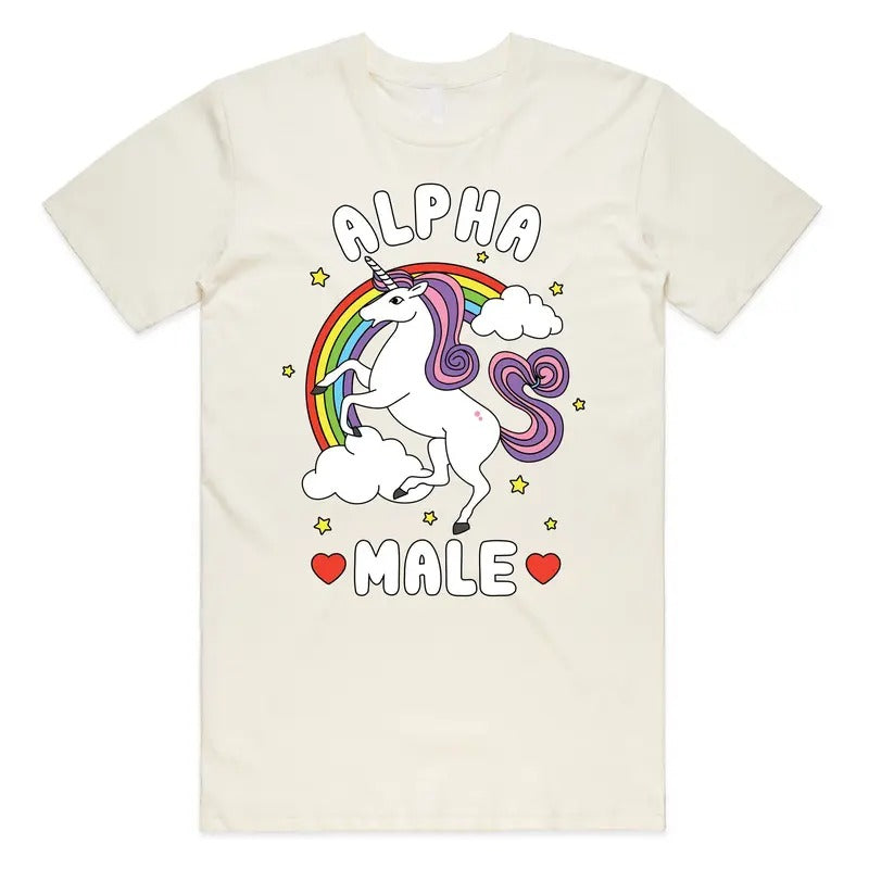 Funny Meme Alpha Male Shirt, Tee Top Unicorn Gift, Unisex Joke Prank Fathers Day Stag Do Shirt, Unisex Retro Gift,...