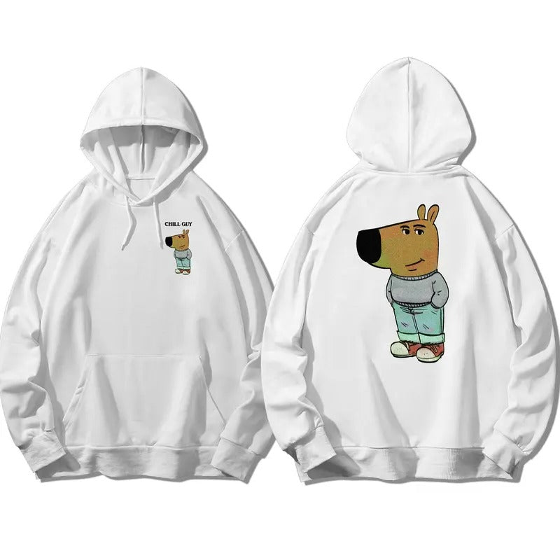 Funny Meme Chill Guy Hoodie, Funny Dog Cartoon 2Side Hoodie, Tiktok Meme Shirt, Chill Guy Hoodie, Casual And Relaxed,...