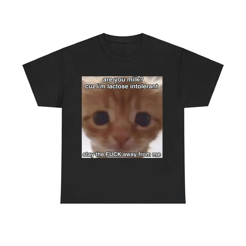 Funny Meme Shirt, Cat Lactose Intolerant Tee, Gift Unisex T-Shirt Hoodie Sweatshirt | PrintMintTees.com