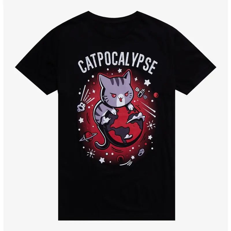 Funny Meme Shirt, Catpocalypse Gift Unisex T-Shirt Casual Fabric Hoodie Sweatshirt | PrintMintTees.com