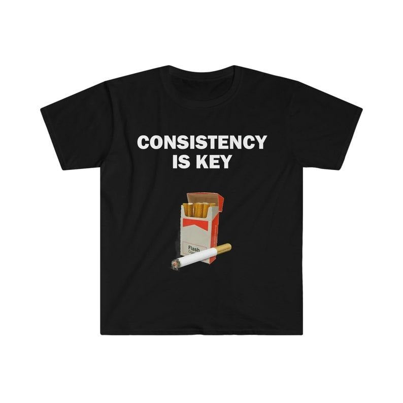 Funny Meme Shirt, Consistency Is Key Smoking Tee, Gift Unisex T-Shirt Hoodie Sweatshirt | PrintMintTees.com