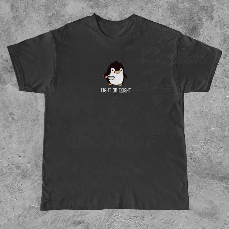 Funny Meme Shirt, Fight or Flxight Tee, Penguin Gift Unisex T-Shirt Casual Classic Hoodie Sweatshirt | PrintMintTees.com