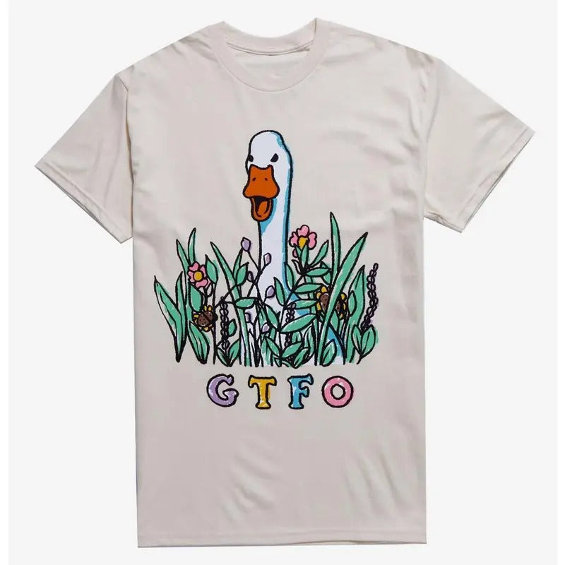 Funny Meme Shirt, GTFO Duck Gift Unisex T-Shirt Casual Fabric Hoodie Sweatshirt | PrintMintTees.com