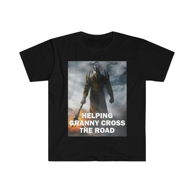 Funny Meme Shirt, Helping Granny Cross The Road Tee, Gift Unisex T-Shirt Hoodie Sweatshirt | PrintMintTees.com