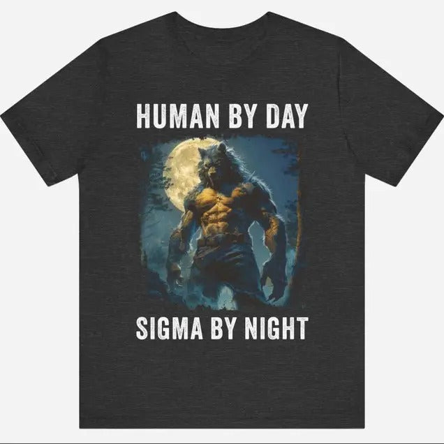 Funny Meme Shirt, Human By Day Sigma By Night Tee, Gift Unisex T-Shirt Hoodie Sweatshirt | PrintMintTees.com