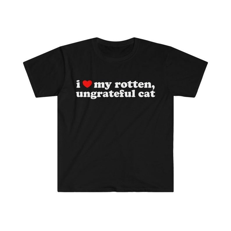 Funny Meme Shirt, I Love My Rotten, Ungrateful Cat Cute Tee, Gift Unisex T-Shirt Hoodie Sweatshirt | PrintMintTees.com