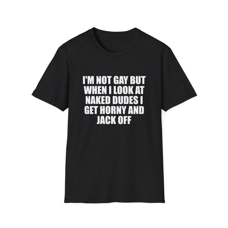 Funny Meme Shirt, I'm Not Gay but When I See Naked Men I Get Horny and Jack Off Tee, Joke Gift Unisex T-Shirt Hoodie...