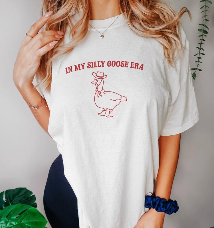 Funny Meme Shirt, In My Silly Goose Era Tee, Gift Unisex T-Shirt Hoodie Sweatshirt | PrintMintTees.com