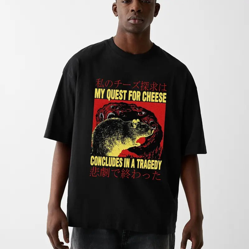 Funny Meme Shirt, My Quest For Cheese Concludes In A Tragedy Shirt, Sweatshirt, Hoodie, Funny Rat Mouse Tee, Vintage...