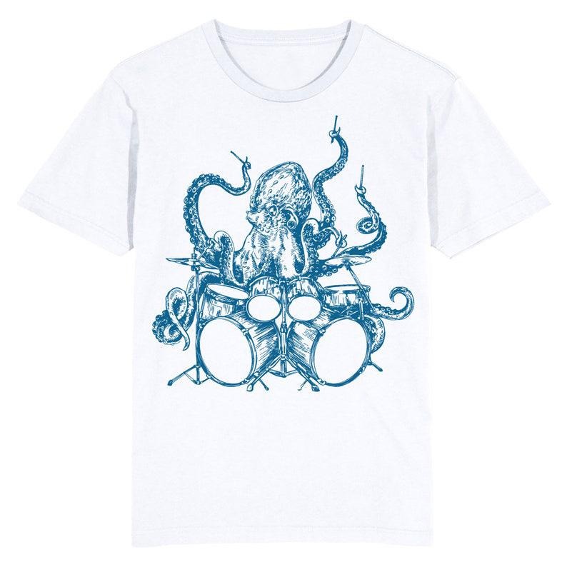 Funny Meme Shirt, Octopus Playing on the Drums Tee, Gift Unisex T-Shirt Hoodie Sweatshirt | PrintMintTees.com