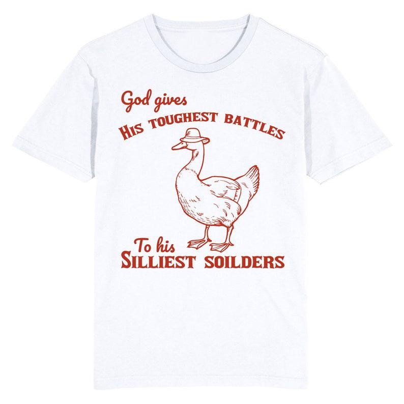 Funny Meme Shirt, Silly Duck, Silly soldiers, does he Tee, Gift Unisex T-Shirt Hoodie Sweatshirt | PrintMintTees.com
