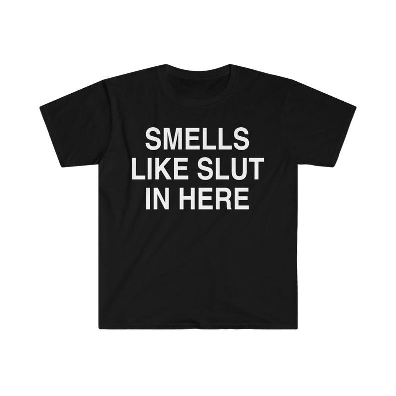 Funny Meme Shirt, Smells Like Slut in Here Tee, Gift Unisex T-Shirt Hoodie Sweatshirt | PrintMintTees.com