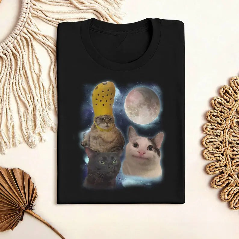 Funny Meme Shirt, Three Cats Vintage Tee, Gift Unisex T-Shirt Hoodie Sweatshirt | PrintMintTees.com