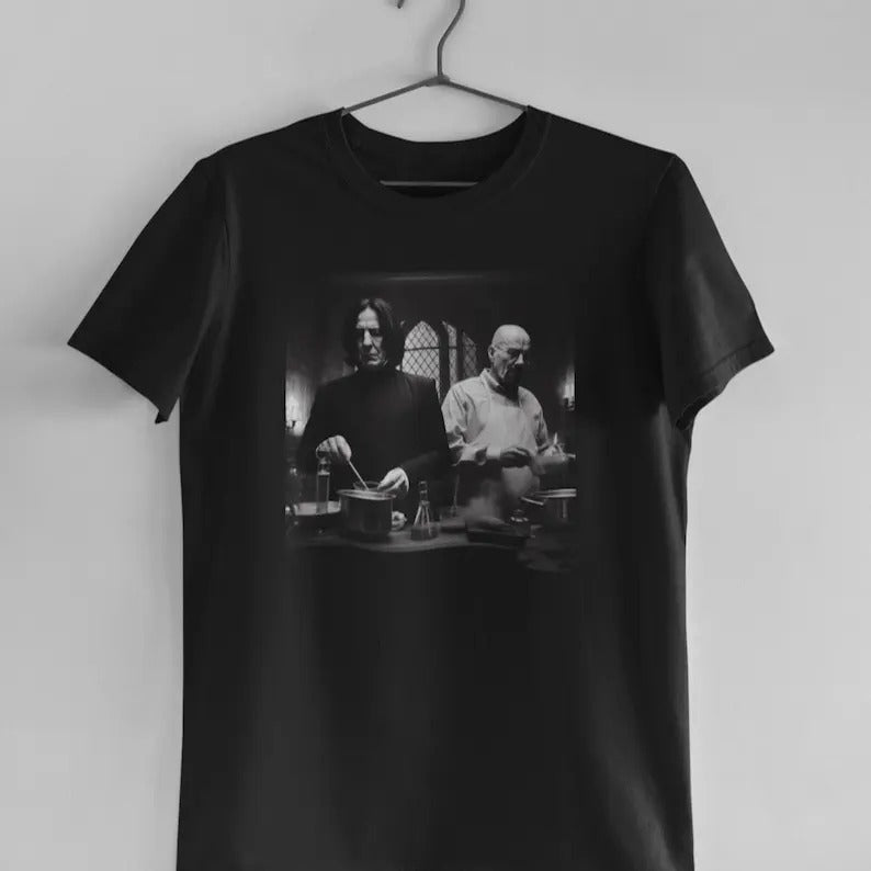 Funny Meme Shirt, Walter White And Severus Snape In Drug Laboratory Cooking Tee, Gift Unisex T-Shirt Hoodie Sweatshirt