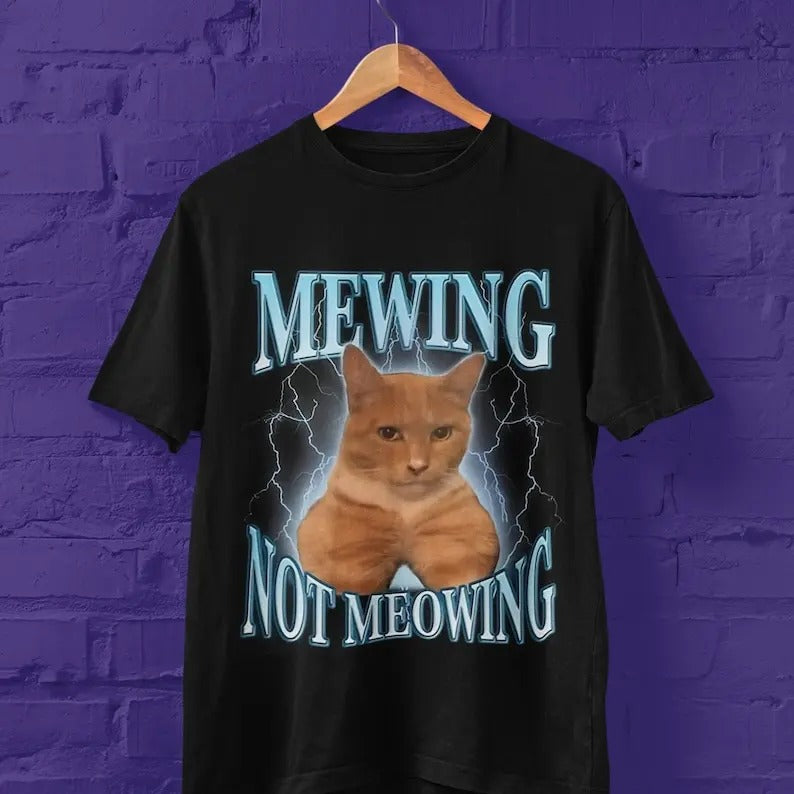 Funny Meme Shirt, mewing not meowing Tee, Gift Unisex T-Shirt Hoodie Sweatshirt | PrintMintTees.com