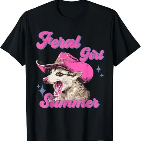 Funny Meme Shirts For Men, Feral Girl Summer Retro Possum Funny Meme T-Shirt Menswear Topstyle{n002}2 Hoodie, Sweatshirt