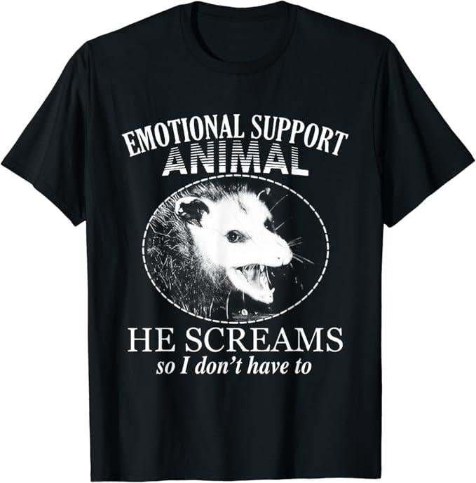 Funny Meme Shirts For Men, Funny Possum Emotional Support Animal Funny Opossums Memes T-Shirt Menswear Top Hoodie Sweatshirt