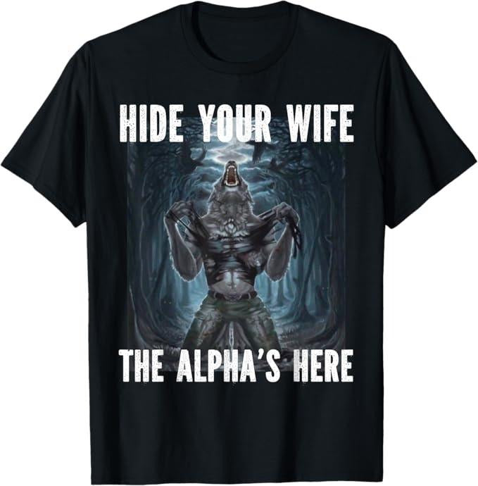 Funny Meme Shirts I Heart Werewolfs Alpha Funny Cringe Werewolf Wolf Meme Menswear Top T-Shirts, Hoodie, Sweatshirt