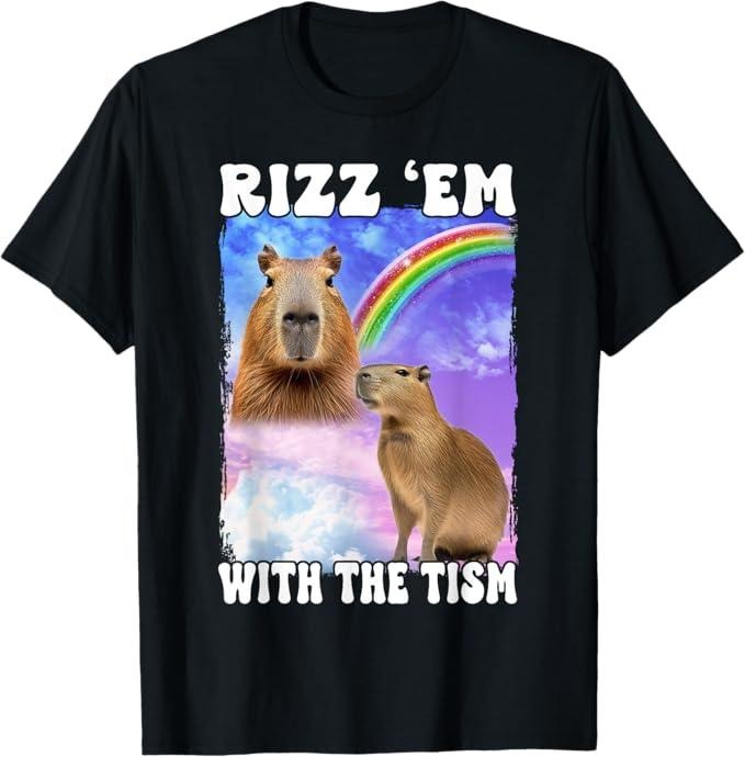 Funny Meme Shirts For Men, Rizz 'Em With The 'Tism Internet Meme T-Shirt Menswear Top Hoodie Sweatshirt | PrintMintTees.com