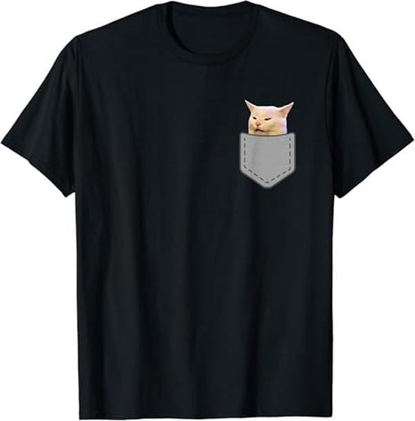Funny Meme Shirts For Men, Woman Yelling At Table Dinner Funny Cat Meme T-Shirt Menswear Top Hoodie Sweatshirt