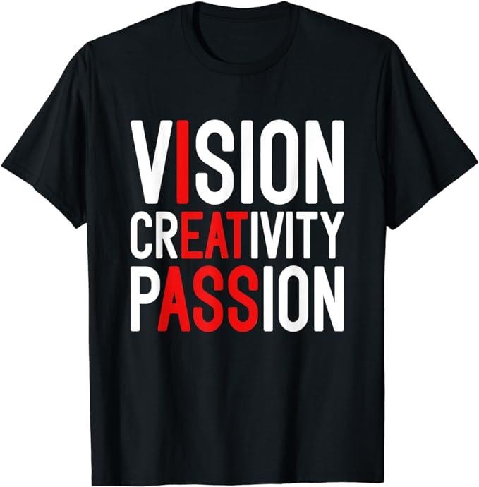 Funny Men Shirts, Vision Creativity Passion Funny Meme Men's Humor T-Shirt Menswear Top Casual Cotton Fashion Tee Hoodie...