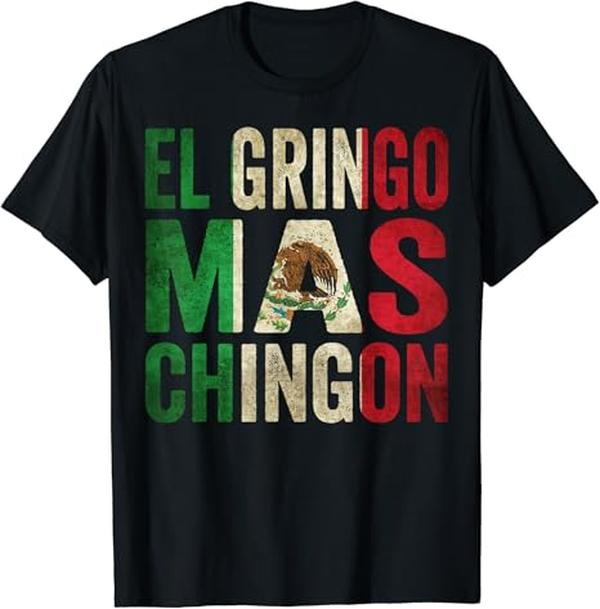 Funny Mexican Shirts, El Gringo Mas Chingon Funny Cinco De Mayo Gringo Mexican T-Shirt Menswear Top Casual Classic Hoodie...
