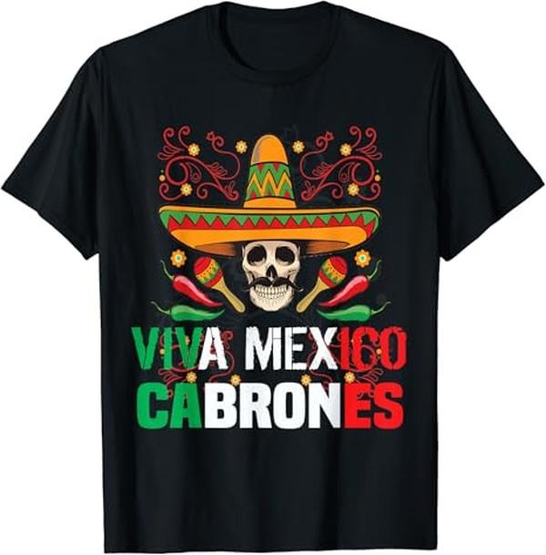 Funny Mexican Shirts, Viva Mexico Cabrones Funny Mexican T-Shirt Menswear Top Casual Classic Hoodie Sweatshirt
