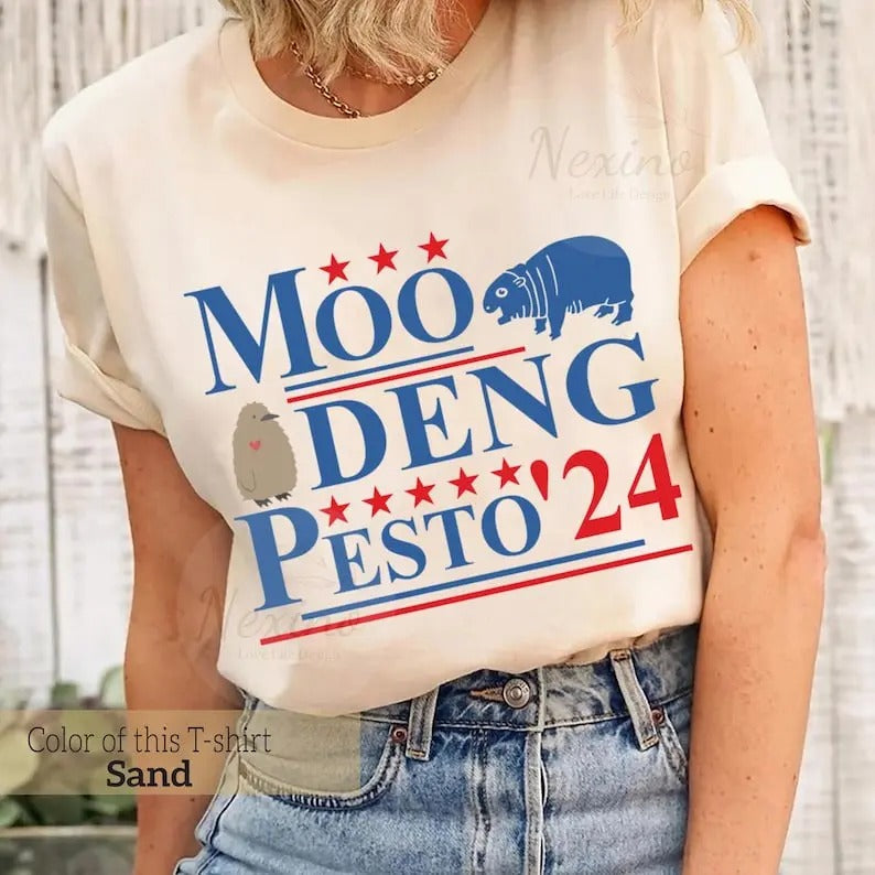 Funny Moo Deng Shirt, Baby Pesto Penguin Tshirt, King Penguin Baby Tee Shirt, Moo Deng Pesto 2024 Shirt, Pygmy Baby Hippo...