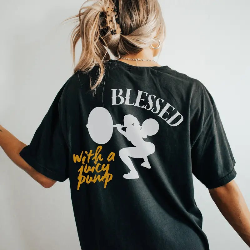 Funny Muscle Mommy Juicy Pump Tshirt Gift For Girlfriend Wife Oversized Gym Workout Shirt Weightlifting Bodybuilding Tee...