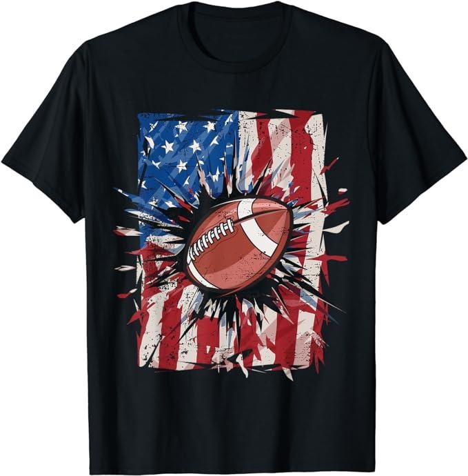 Funny Patriotic Shirts For Men, Patriotic Football 4th of July Men USA American Flag T-Shirt Menswear Top Casual Cotton...