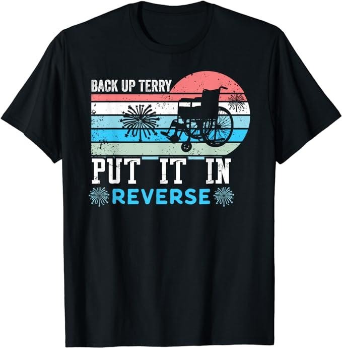 Funny Patriotic Shirts, Retro Back It Up Terry 4th of July Fireworks T-Shirt Menswear Top Casual Cotton Basic Fashion...