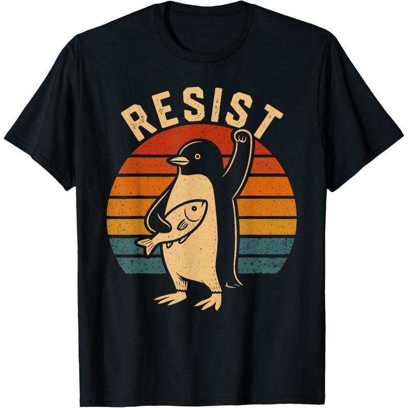 Funny Penguin Resist Penguins Protest Against Tariffs T-Shirt Hoodie Sweatshirt | PrintMintTees.com