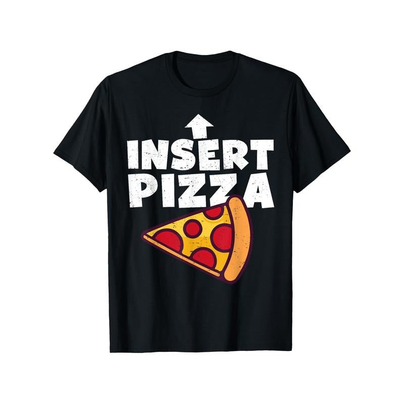 Funny Pizza Print Cotton T-Shirt - Perfect for Dad Jokes & Casual Wear, Breathable & Machine Washable, Great Gift for Men...