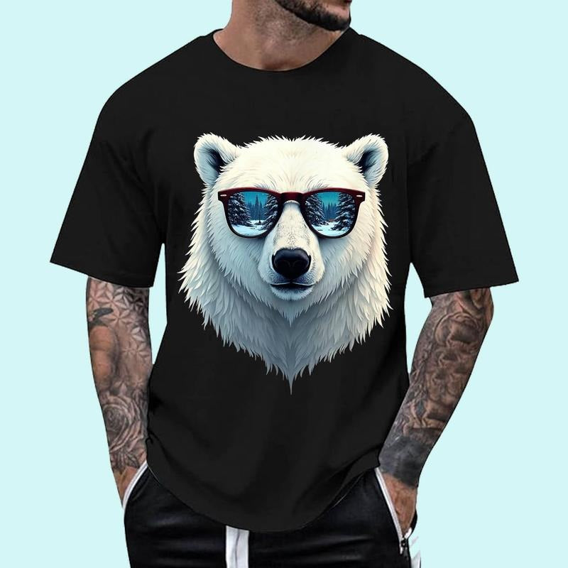 Funny Polar Bear in Sunglasses Men Women Bears Unisex T-Shirt, Cotton 100%, Top Trending Fashion Hoodie Sweatshirt