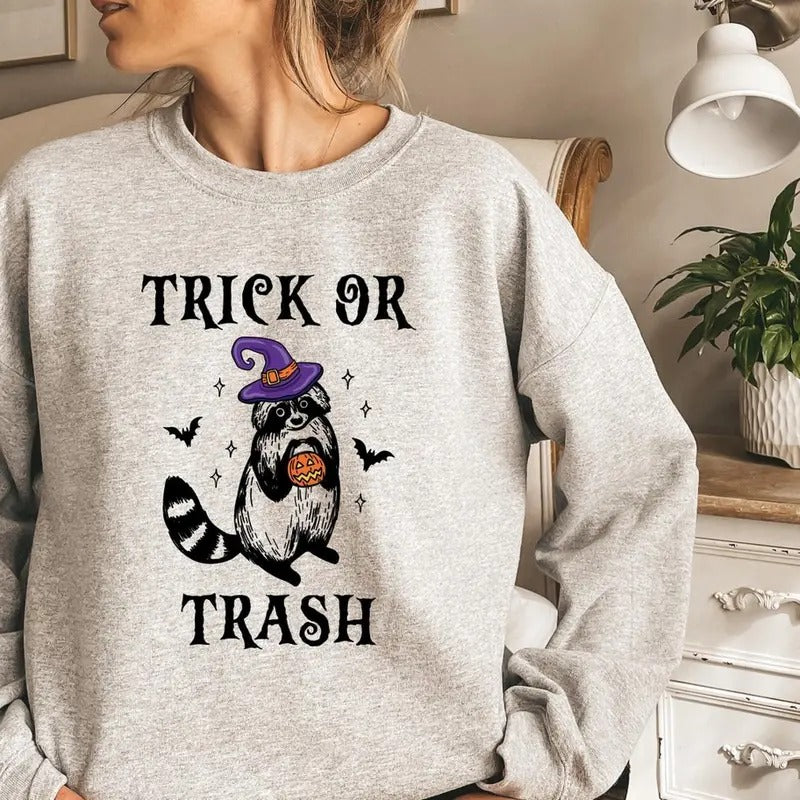 Funny Raccoon Halloween Sand Sweatshirt Womenswear, Light Solid Design, Halloween Gift, Raccoon Graphic Shirt Hoodie