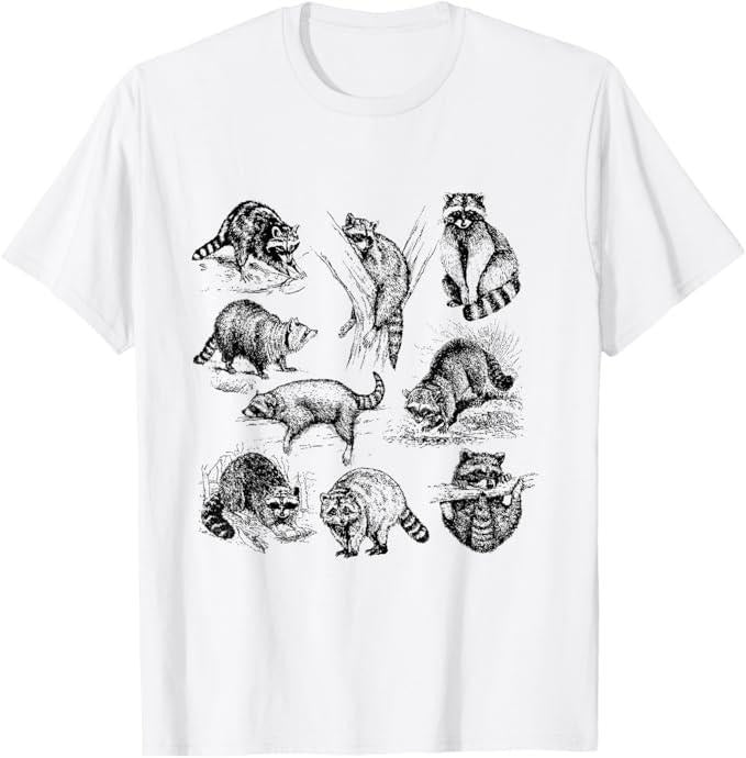 Funny Raccoon Shirt Cute Raccoon Drawing Portrait Sketch Wild Trash Panda Funny Available Size S 5XL Vintage Raccoon T-Shirts, Hoodie, Sweatshirt