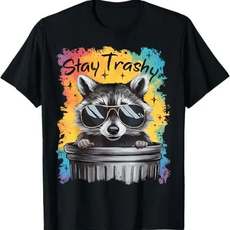 Funny Raccoon Shirt Stay Trashy Funny Raccoon Trash Tie Dye Available Size S 5XL Casual Classic Vintage Raccoon T-Shirts, Hoodie, Sweatshirt