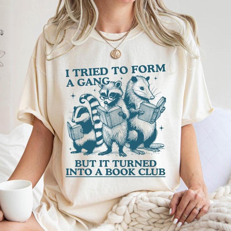 Funny Reading Comfort Colors Tee, I Tried to Form A Gang But It Turned Into A Book Club, Retro Librarian Shirt, Book Club...