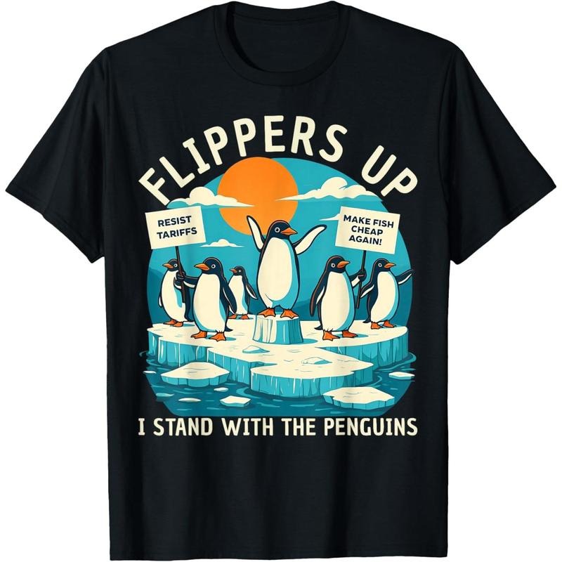 Funny Resist Penguins Protest Against Tariffs T-Shirt Hoodie Sweatshirt | PrintMintTees.com