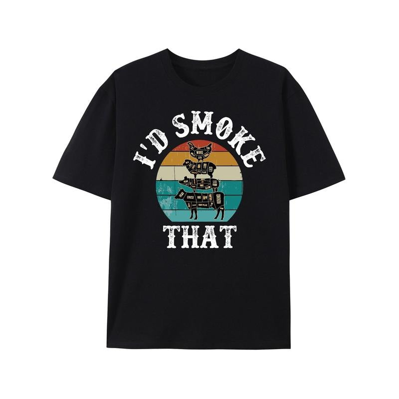 Funny Retro BBQ Party Smoker Chef Dad Gift - I'd Smoke That T-Shirt made in usastyle{n002}2 Hoodie Sweatshirt