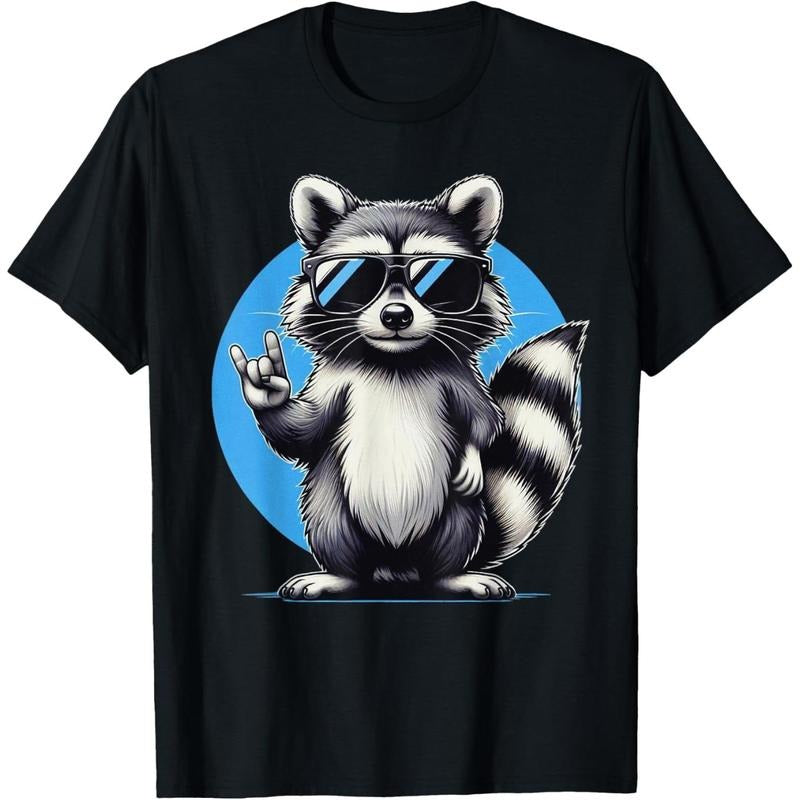 Funny Retro Raccoon Rock Music Men, Kids, Women Cool Raccoon T-Shirt made in us Hoodie Sweatshirt | PrintMintTees.com