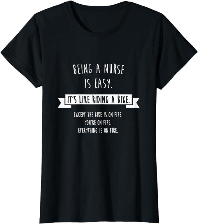 Funny Sarcastic Shirts For Women, Being A Nurse is Easy Shirt, Funny Sarcastic Nursing Gift T-Shirt Casual Cotton Hoodie...