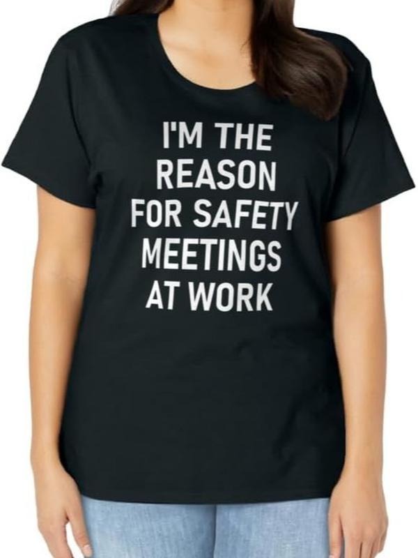 Funny Sarcastic Shirts For Women, I'm The Reason For Safety Meetings, Funny, Jokes, Sarcastic T-Shirt Womenswear Casual...
