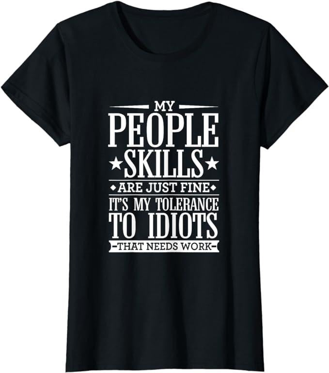 Funny Sarcastic Shirts For Women, My Tolerance to Idiots Needs Work Funny Sarcasm T-Shirt Womenswear Casual Cotton Hoodie...