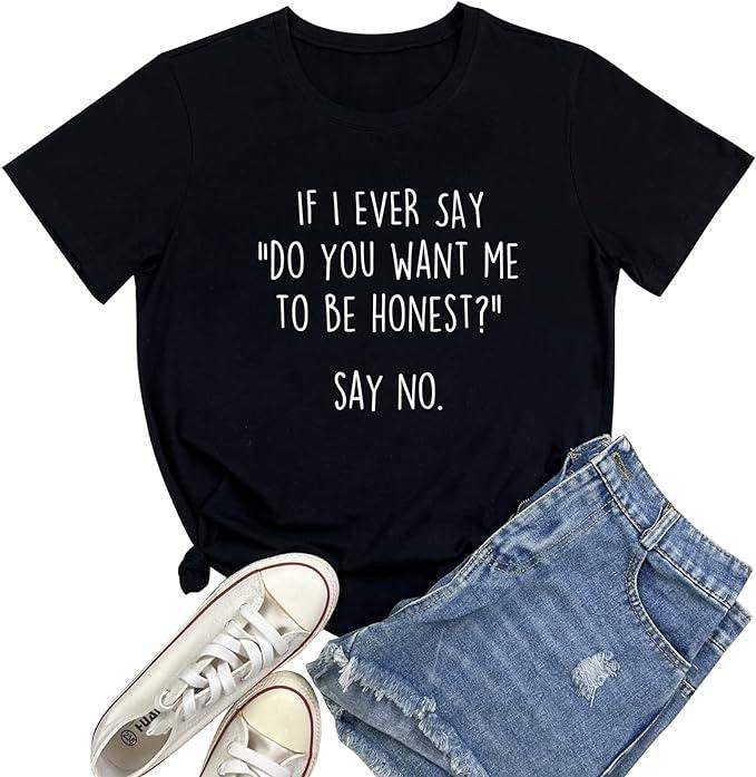 Funny Sarcastic Shirts For Women, Women Funny Graphic T-Shirts Cute Tees T-Shirt Casual Cotton Hoodie Sweatshirt