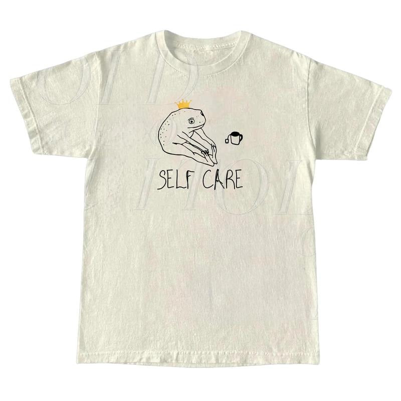 Funny Self Care Frog T-Shirt, Vintage Funny Graphic Shirt, Funny Shirt, Positive Vibes Retro Tee, Frog Lovers, Cute Gift...