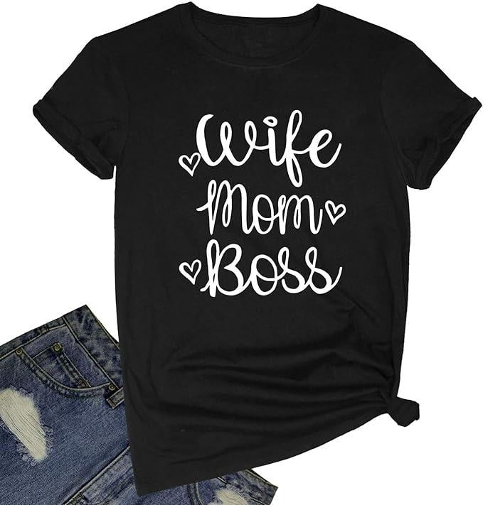 Funny Shirts Wife Mom Boss Funny T Shirts Cute Womenswear Casual Cotton Shirt Hoodie Sweatshirt