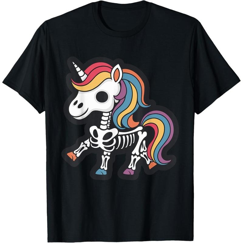 Funny Skeleton Unicorn Lovers Spooky Halloween Costume Girls T-Shirt made in usa Hoodie Sweatshirt | PrintMintTees.com