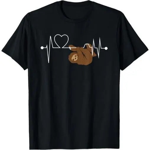 Funny Sloth Heart Heartbeat Sloths Lover Gift Women Girls T-Shirt  Made in USA Hoodie Sweatshirt | PrintMintTees.com
